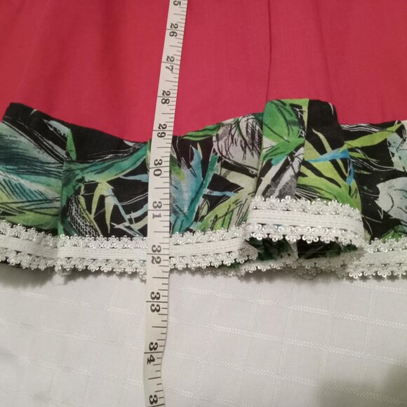 Pretty handmade hippie tiered skirt with lace and stretch waistband - Picture 3 of 5